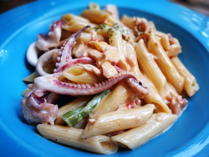 danmark17 中壢-丹馬克 義大利湯麵南瓜奶香濃郁好吃 名店要早點來...