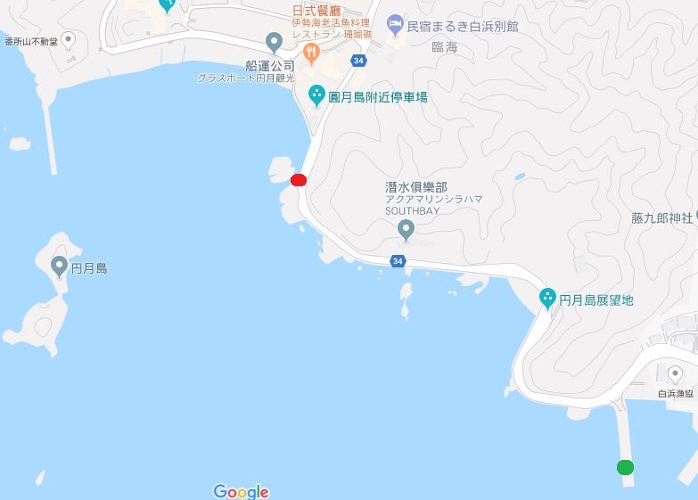 map Shirahama-和歌山円月島 欣賞白濱最迷人的夕陽