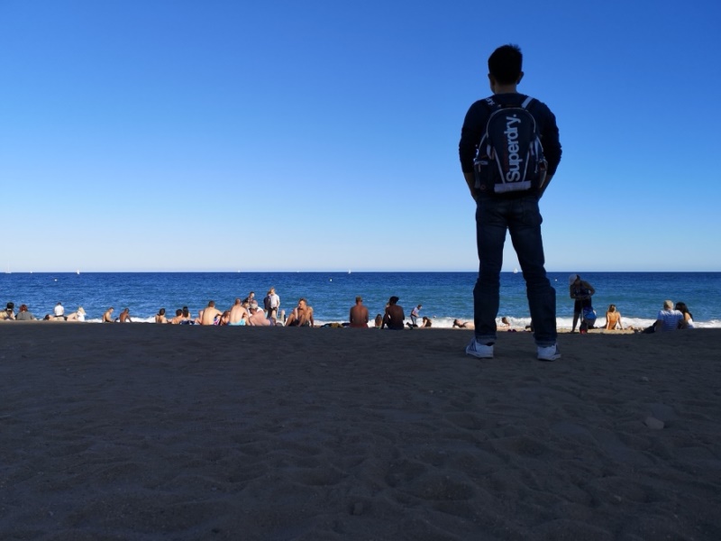 barcelonabeach01 Barcelona-嗨!地中海你好!! 巴塞隆納海岸Platja de la Barceloneta 海天一線超美