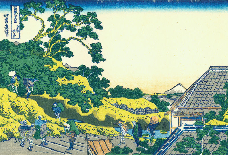 800px-Hokusai03_suruga-hill Ryogoku-すみだ北斎美術館 大師就是大師...葛飾北齋的浮世繪世界