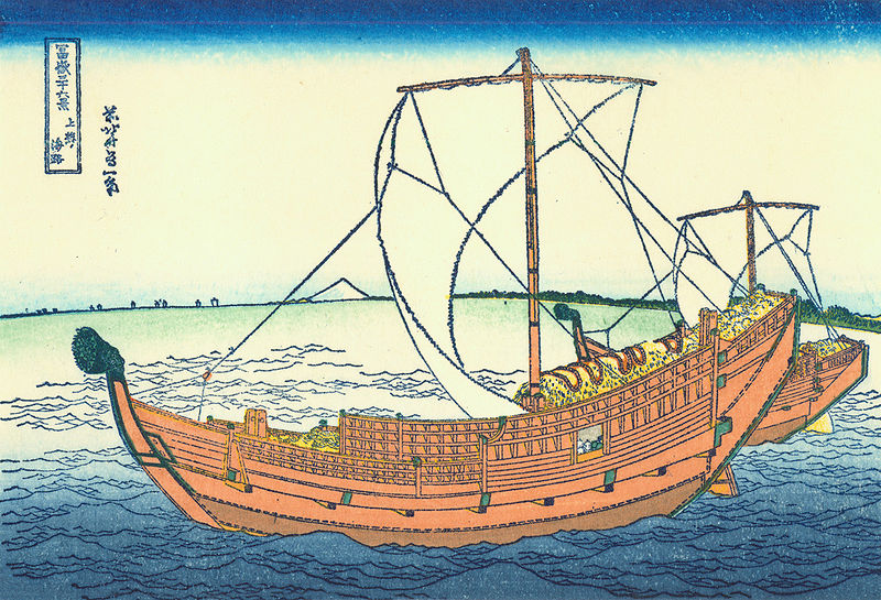 800px-Hokusai17_kazusa-sea Ryogoku-すみだ北斎美術館 大師就是大師...葛飾北齋的浮世繪世界