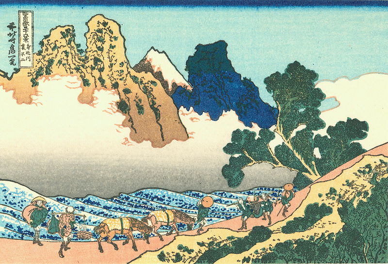 800px-Hokusai46_back-fuji Ryogoku-すみだ北斎美術館 大師就是大師...葛飾北齋的浮世繪世界