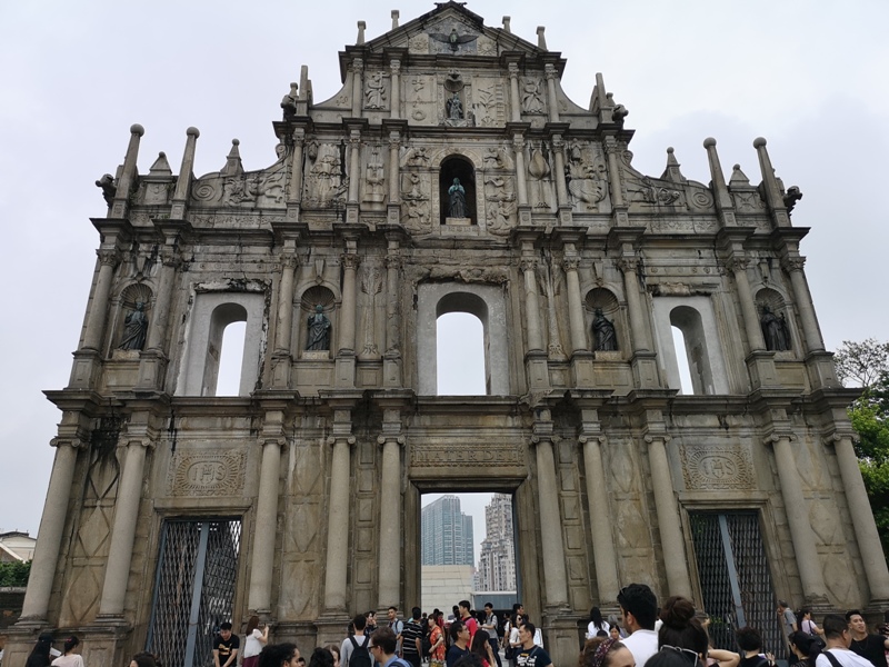 da3812 Macao-澳門歷史城區 世界文化遺產 大三巴/大砲台/議事亭前地/市政廳/玫瑰堂/仁慈堂 中西文化融合的典範