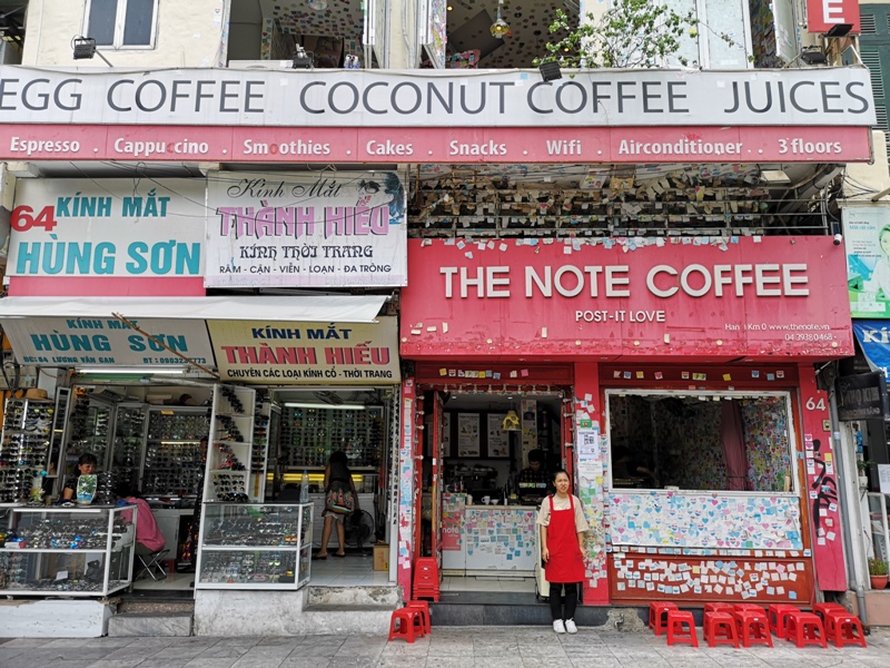 Hanoi-河內The Note Coffee環劍湖旁 滿滿便利貼的人氣咖啡館 小巧溫馨