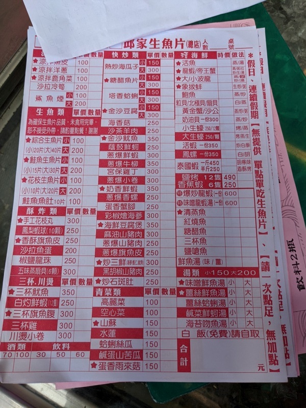 mschiu06 恆春-後壁湖邱家生魚片 隨便點很好吃