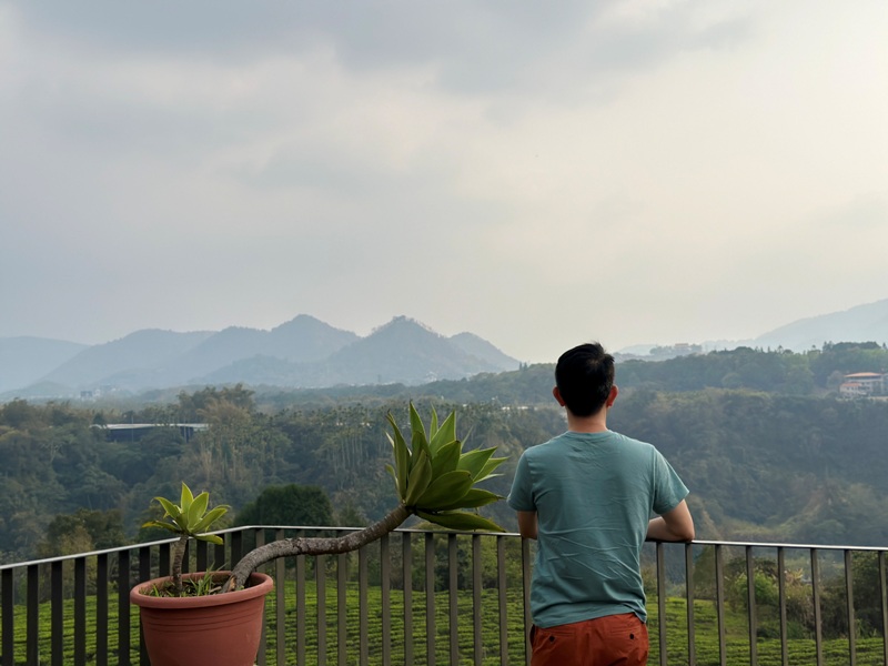 lugaocafe17121 魚池-鹿篙咖啡 茶園配遠山 一杯咖啡度午後